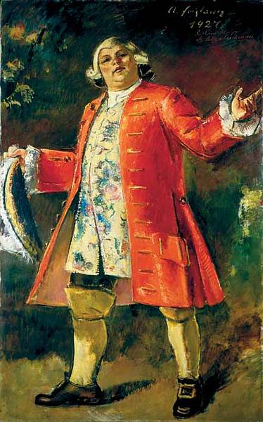 Richard Mayr im Kostüm des Ochs auf Lerchenau, 1927, Anton Faistauer
