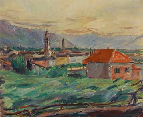 Das rote Haus, 1912, Anton Faistauer