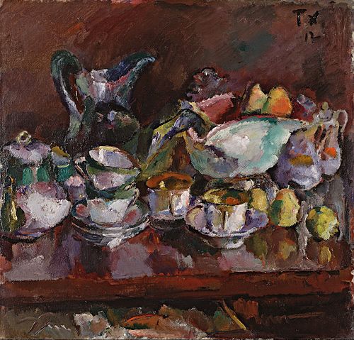 Still Life with Coffee Cups, 1912, Anton Faistauer
