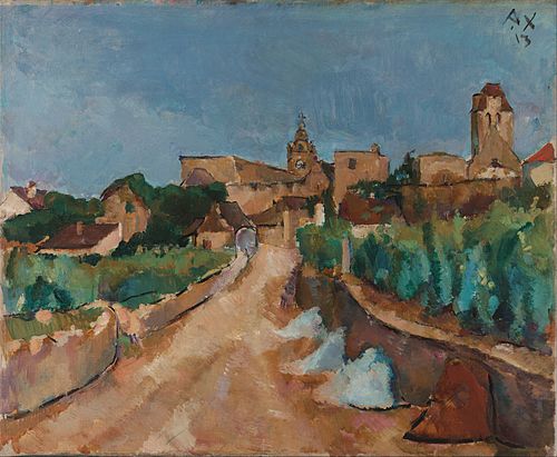 Street towards Dürnstein, 1913, Anton Faistauer