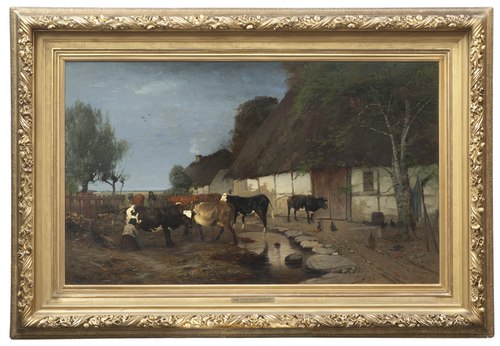 Farmstead in Skåne, 1875, Anders Hansson Kallenberg