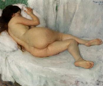 Lying Nude Model, 1915, Ivar Kamke