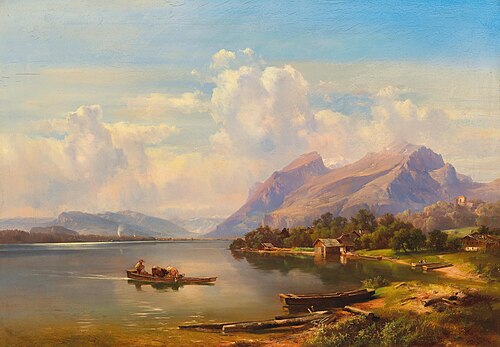 Der Millstätter See in Kärnten, 1857, Anton Hansch