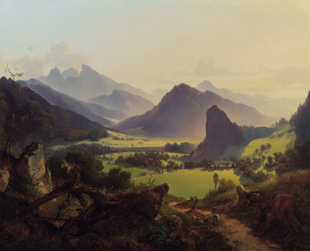 Blick ins steirische Landltal, 1837, Anton Hansch