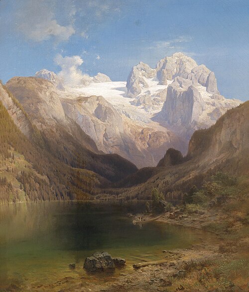 Blick vom Gosausee auf den Dachstein, 1876, Anton Hansch