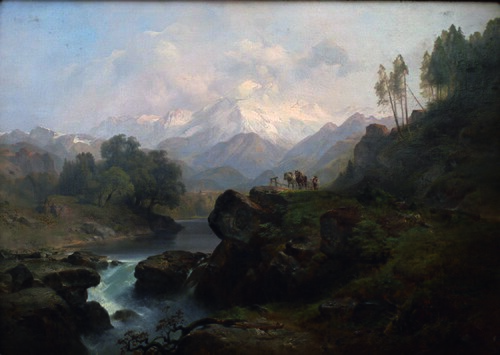 Gebirgslandschaft mit dem Wiesbachhorn, 1848, Anton Hansch