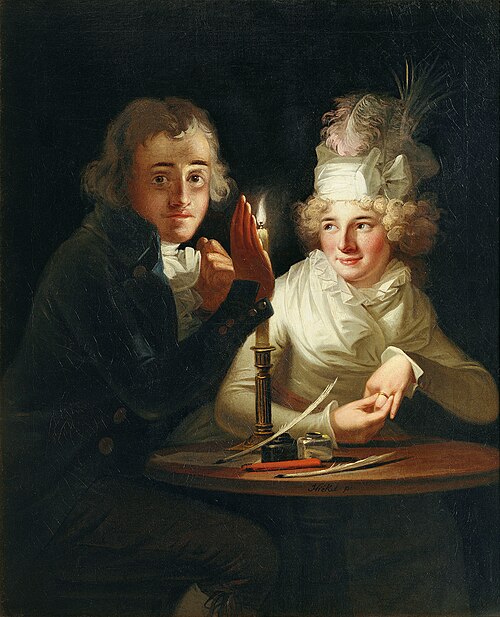 Engagement by candlelight, 1794, Karl Anton Hickel