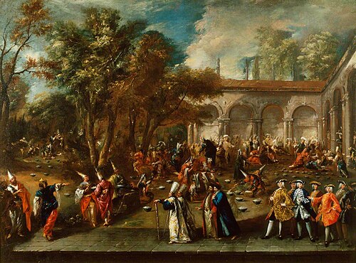 A European Ambassador in the Second Court of the Topkapi Palace, 1740, Giovanni Antonio Guardi
