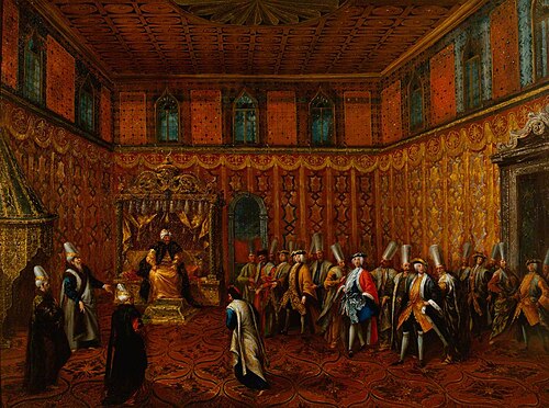 An Audience of a European Ambassador with the Sultan, 1740, Giovanni Antonio Guardi