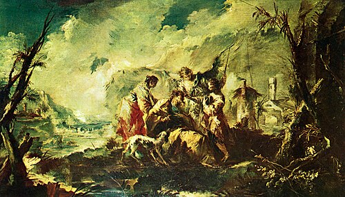 Tobias heilt seinen erblindeten Vater, 1752, Giovanni Antonio Guardi