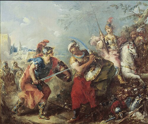 The Fight between Tancred and Argante With Clorinda in the Background, 1737, Giovanni Antonio Guardi