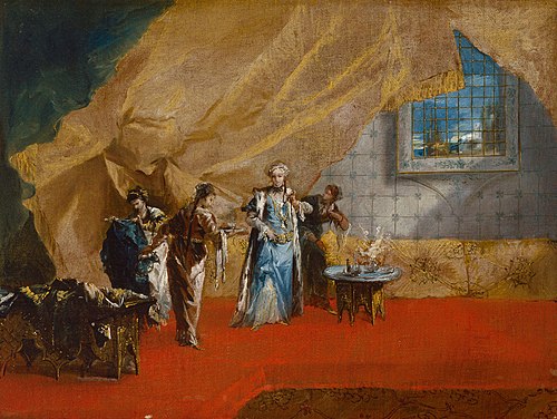 Interior: A Sultana taking Coffee in the Harem, 1742, Giovanni Antonio Guardi