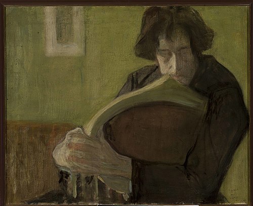 Man sitting in a chair. Portrait of Mieczysław Jakimowicz, 1907, Léopold Gottlieb
