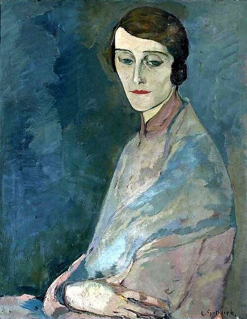 Portrait d'une femme (Portrait de Mme Woroniecka)., 1928, Léopold Gottlieb