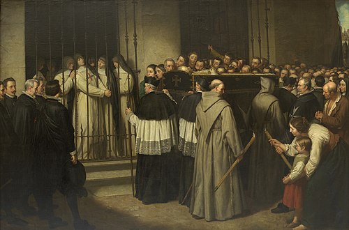Sor Marcela de San Félix monja de las Trinitarias Descalzas de Madrid viendo pasar el entierro de Lo, 1862, Ignacio Suárez Llanos