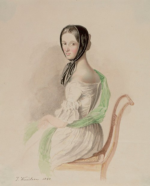 Sittande ung kvinna, 1840, Johan Knutson