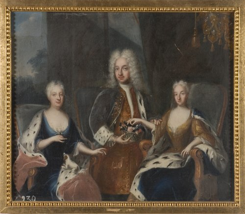 Fredrik I, 1676-1751, Ulrika Eleonora d.y., 1688-1741, Sofia Charlotta Karolina, 1678-1749, 1727, David Kock