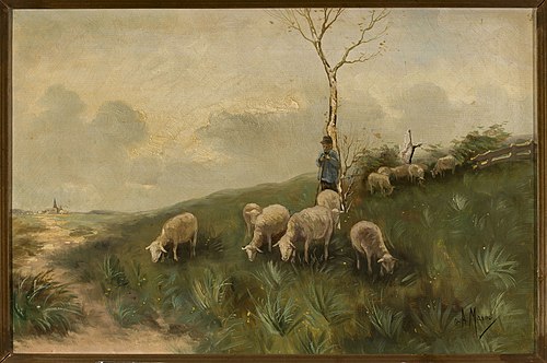 Shepherd and sheep, , Anton Mauve
