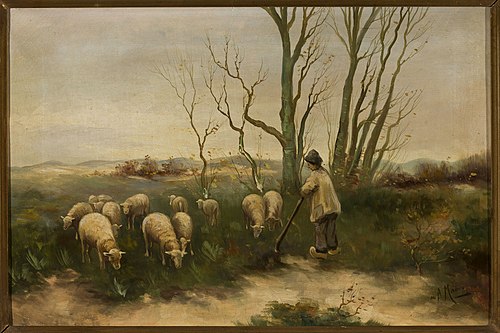 Shepherd and sheep, , Anton Mauve