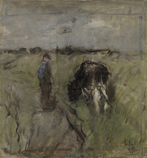 Bauer mit Kuh, 1870, Anton Mauve