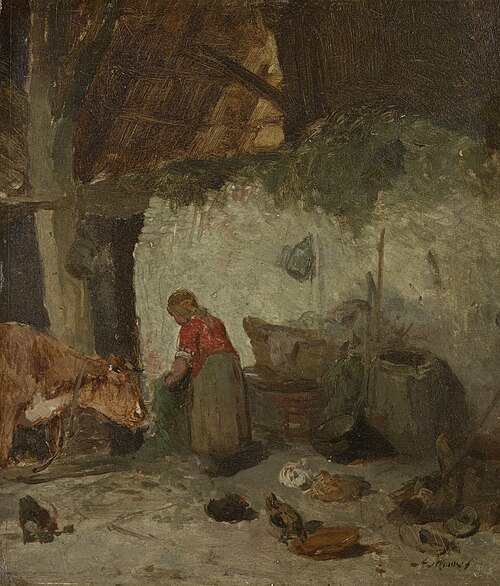 In the stable, 1860, Anton Mauve