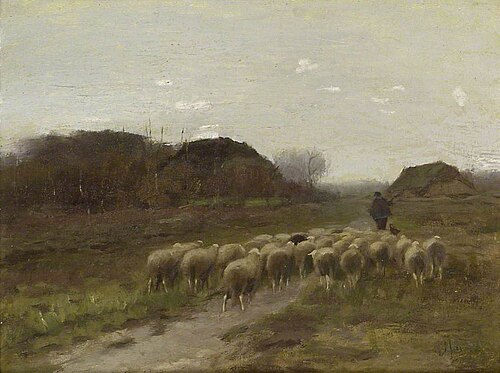 Shepherd and Sheep, Evening, , Anton Mauve