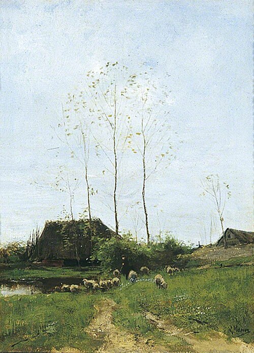 Landscape with Shepherd and Sheep, , Anton Mauve