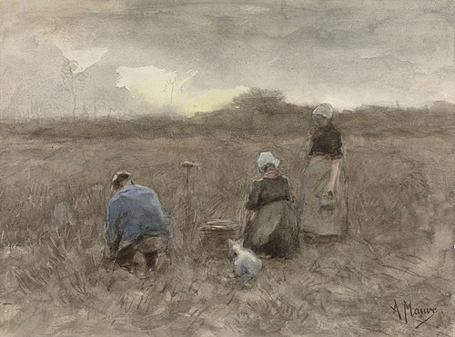 Aardappelrooiers, 1850, Anton Mauve