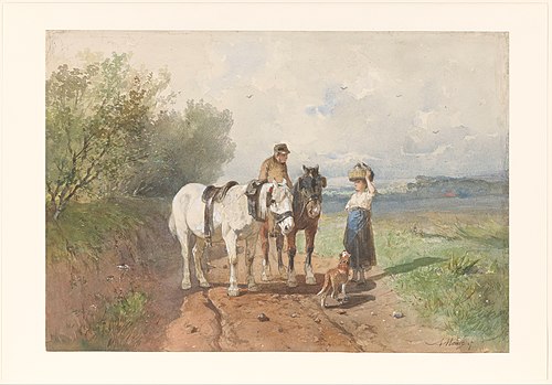 Concersation sur une route de campagne, 1850, Anton Mauve