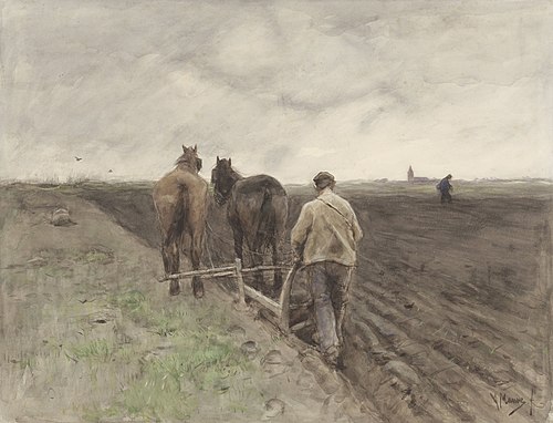 Paysan labourant, 1850, Anton Mauve