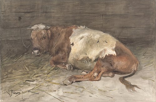 Jeune Taureau couché, 1850, Anton Mauve