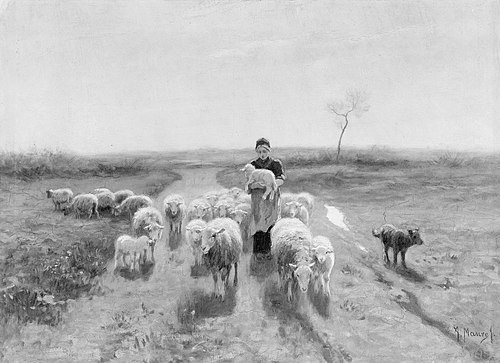 A Shepherdess and Her Flock, 1873, Anton Mauve