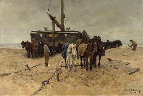 Fishing boat on the beach, 1882, Anton Mauve