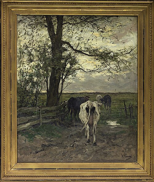 The milking corner, 1870, Anton Mauve