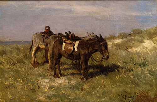 Strandezels te Katwijk, 1875, Anton Mauve