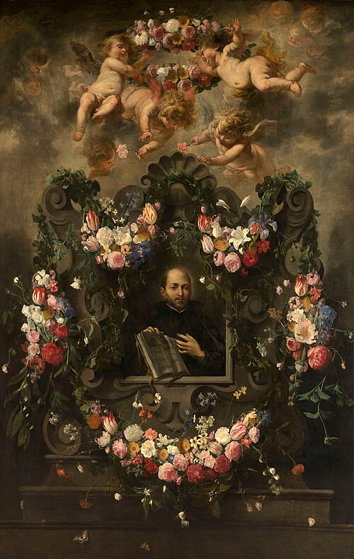 Saint Ignatius Surrounded by a Garland of Flowers, 1643, Cornelis Schut