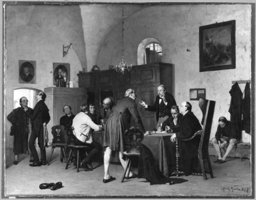 The Vestry Meeting. Motif from Germany, 1877, Axel Kulle