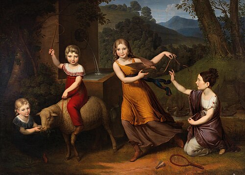 Playing children in the Park, , Anton Petter