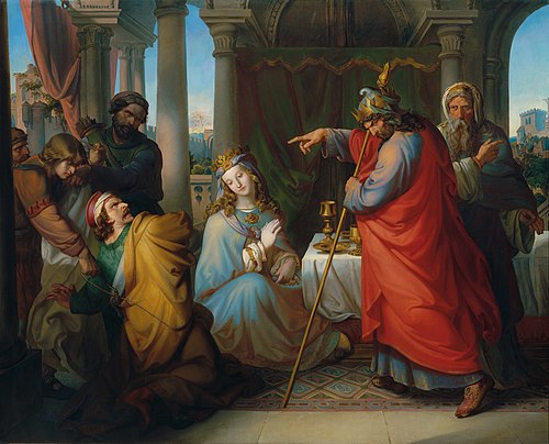 König Ahasver verurteilt Haman zum Tode, 1835, Anton Petter