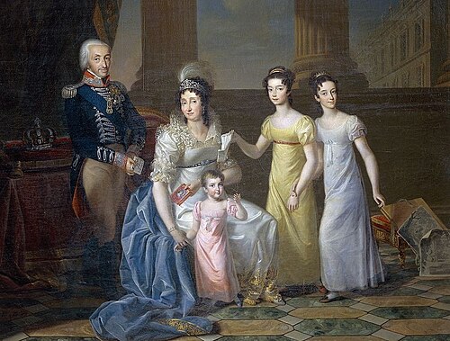 Portrait of Victor Emmanuel I of Sardinia and his family, 1813, Luigi Bernero