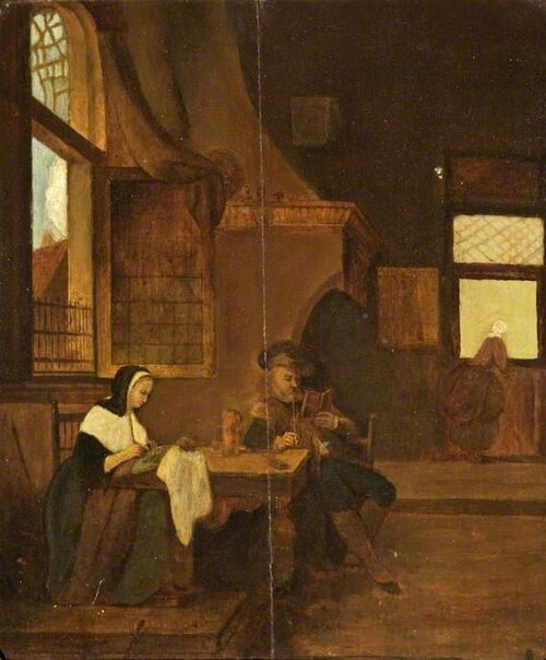 A Dutch Interior, 1849, Hubertus van Hove
