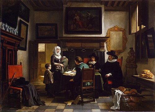 Distribution of Charity in the Alms-House, 1857, Hubertus van Hove