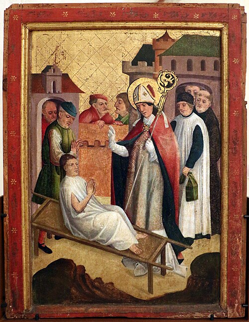 Saint Martin ressuscite un enfant, 1520, Master of Saint Anne of Eppan