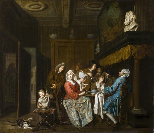 A Tea Party, 1720, Jan Josef Horemans I