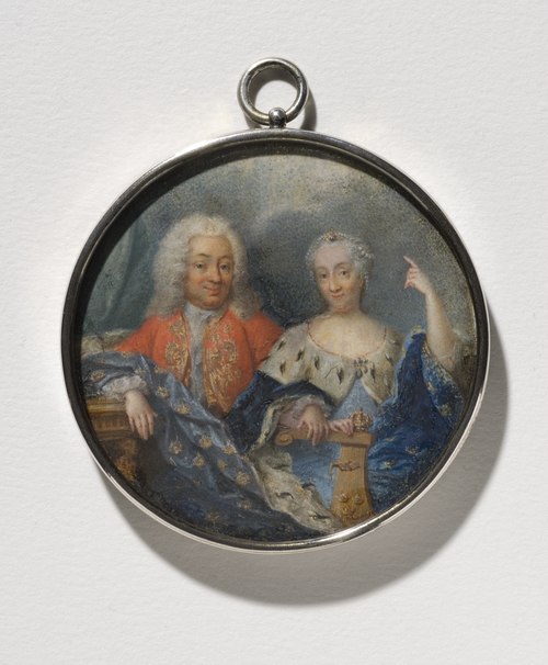 Ulrika Eleonora d.y. (1688-1741), drottning av Sverige, hennes gemål  Fredrik I (1676-1751), lantgre, 1750, Niclas Lafrensen the Elder