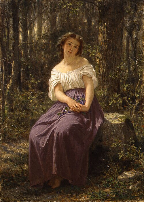 A girl in the woods, 1862, Hugues Merle