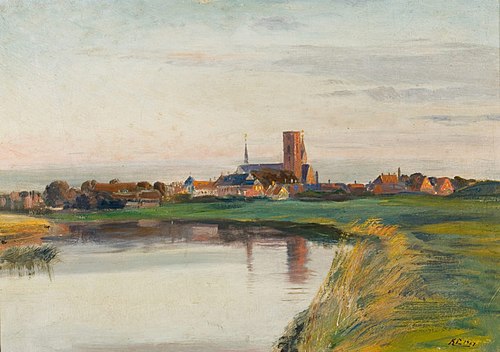 Ribe vu de l'ouest, 1907, Knud Erik Larsen