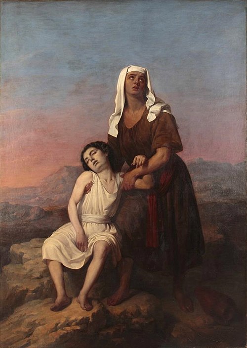 Agar e Ismael en el desierto, , Antonio María Esquivel