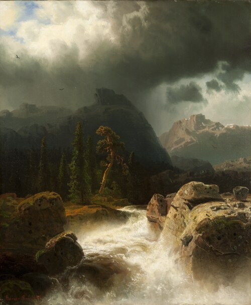 Waterfall, 1856, Marcus Larson