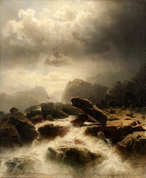Waterfall, 1856, Marcus Larson